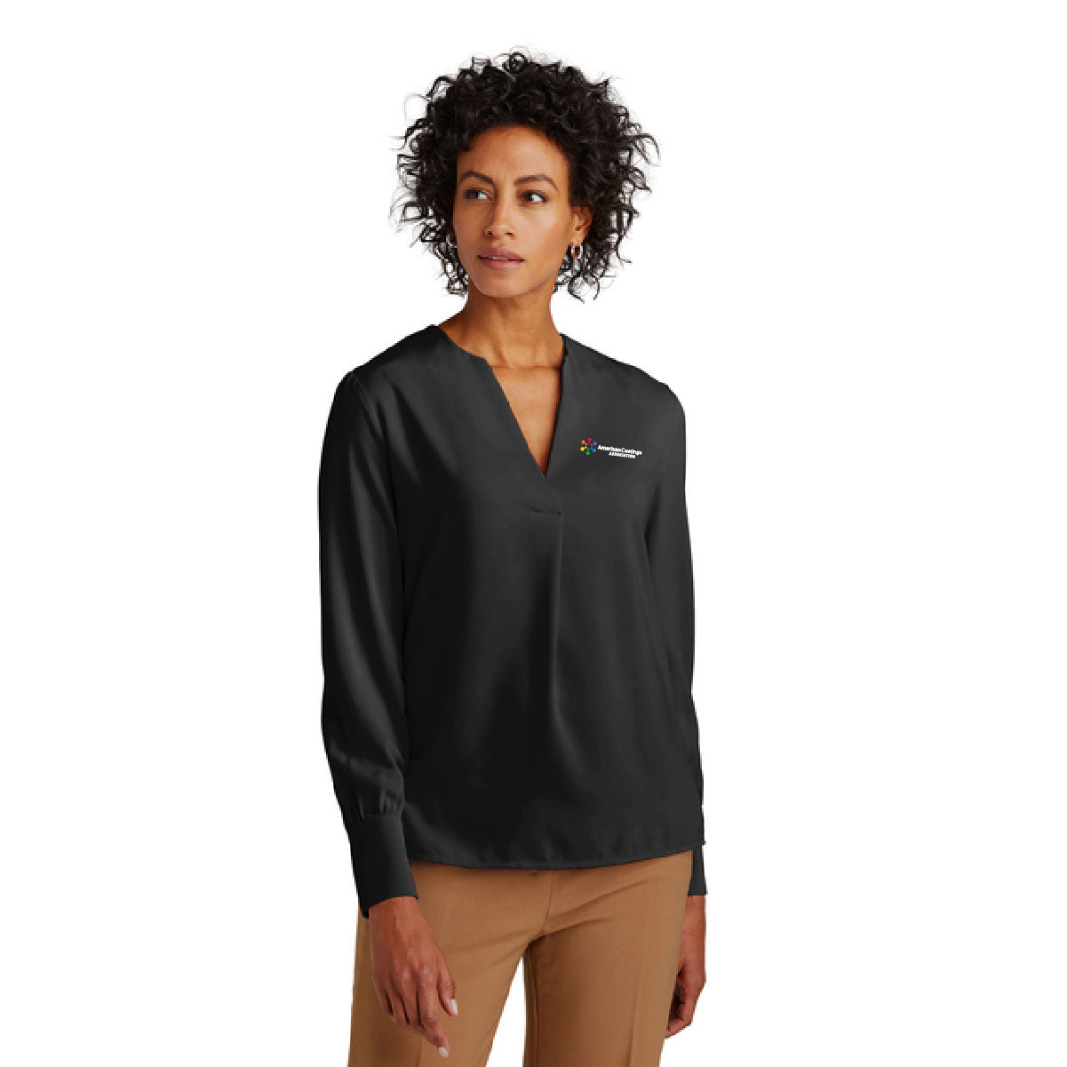 Brooks Brothers® Women’s Open-Neck Satin Blouse