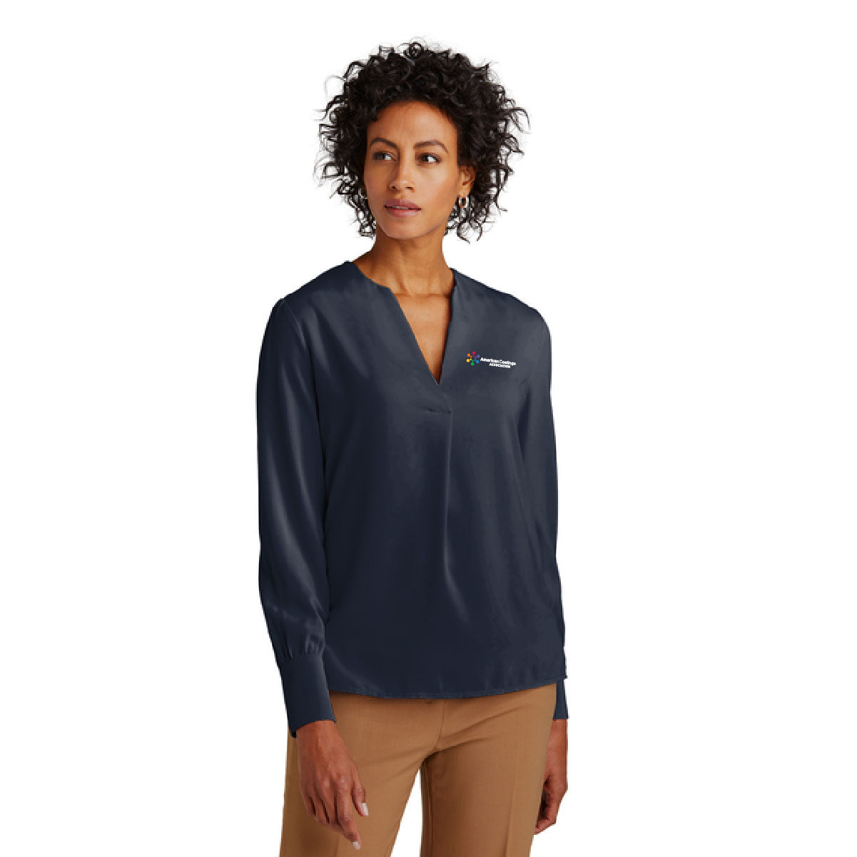 Brooks Brothers® Women’s Open-Neck Satin Blouse
