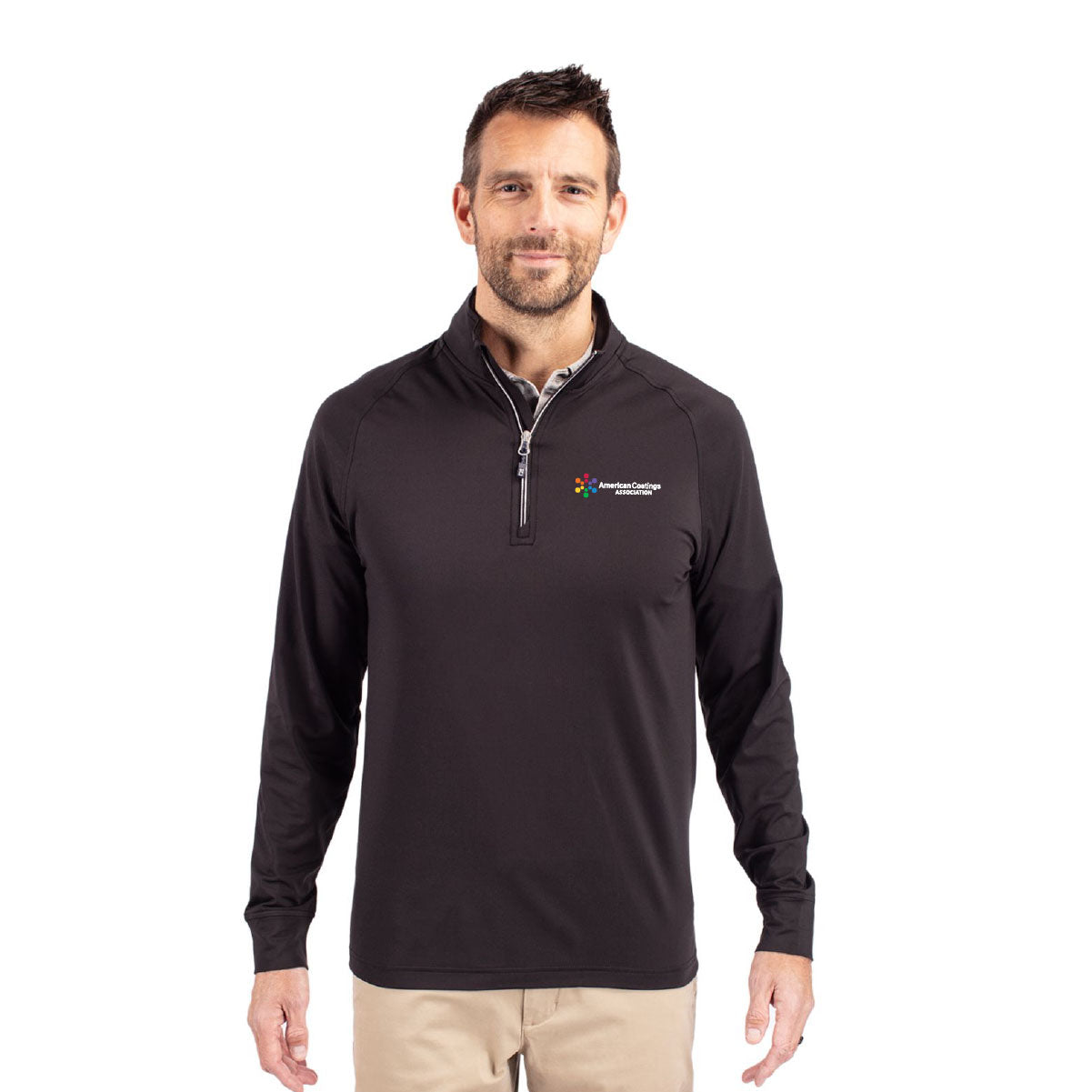 Cutter & Buck Adapt Eco Knit Stretch Recycled Mens Quarter Zip Pullover