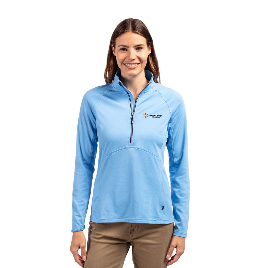 Cutter & Buck Adapt Eco Knit Stretch Recycled Womens Half Zip Pullover