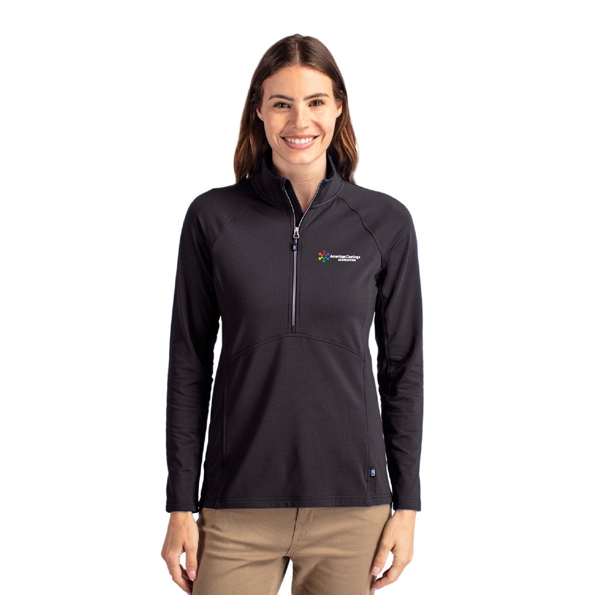 Cutter & Buck Adapt Eco Knit Stretch Recycled Womens Half Zip Pullover