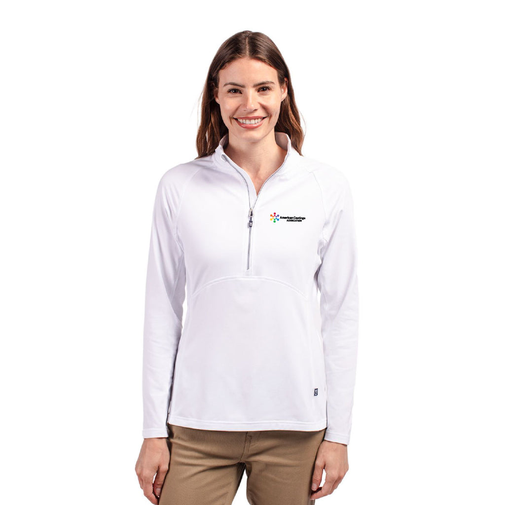 Cutter & Buck Adapt Eco Knit Stretch Recycled Womens Half Zip Pullover